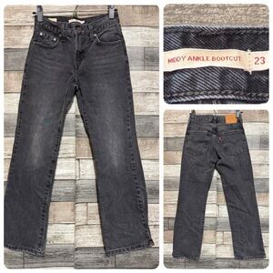 Levi’s Premium Middy Ankle Bootcut Jeans Women’s 23x27 Gray Black 100% Cotton